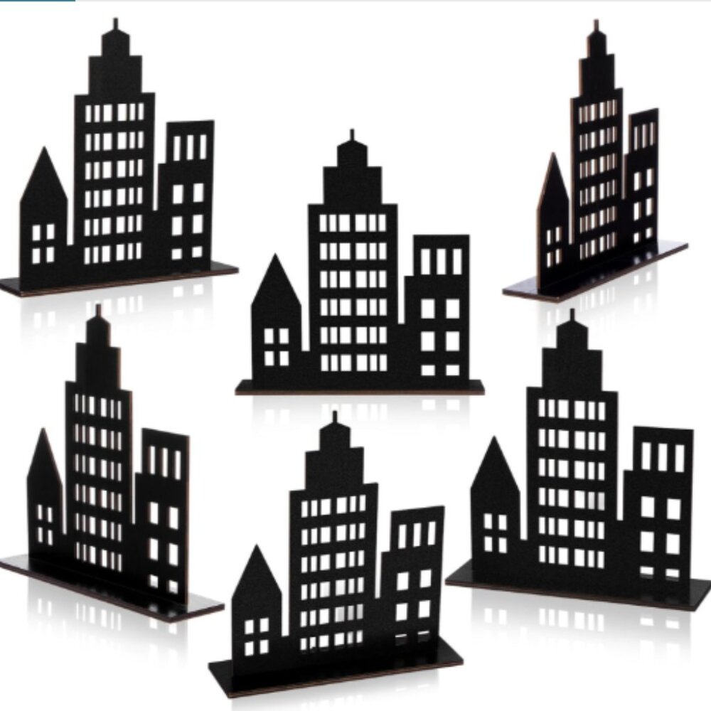 6 Superhero Party Theme Skyscraper Centerpieces